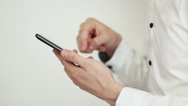 Businessman using mobile phone