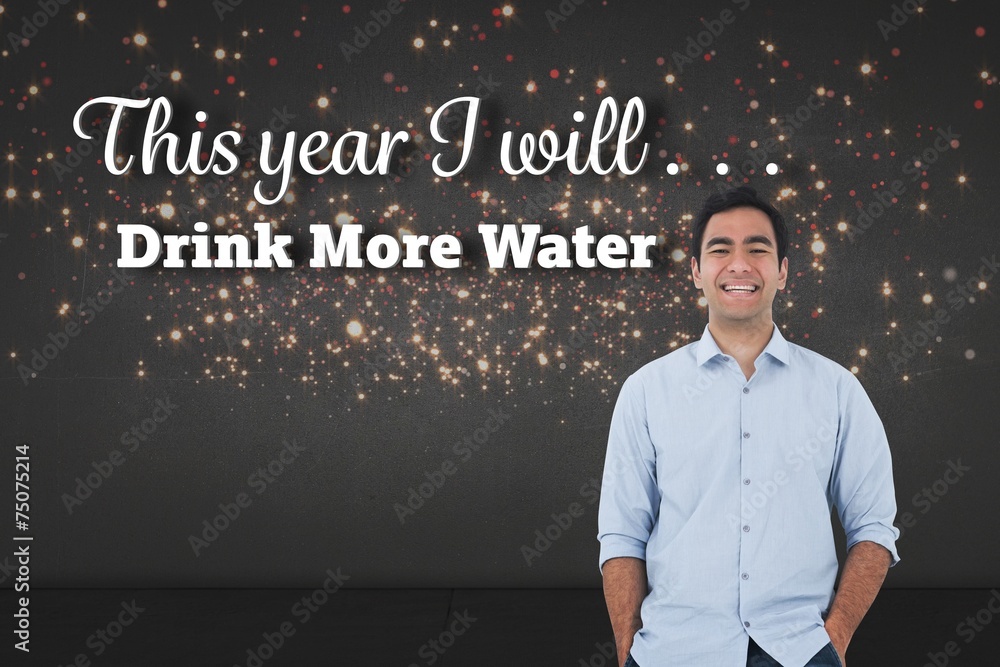 Poster composite image of smiling casual man standing