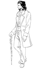 Elegant man of the nineteenth century. Vintage.