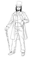 Elegant man of the nineteenth century. Vintage.