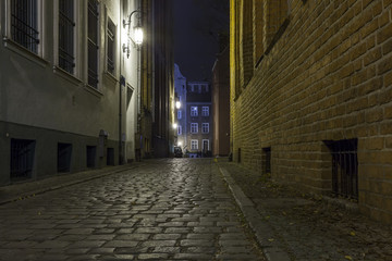 Fototapeta na wymiar Old city at night - Gdansk, Poland