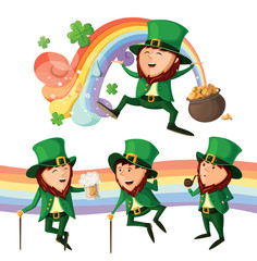 Set of cute leprechauns.