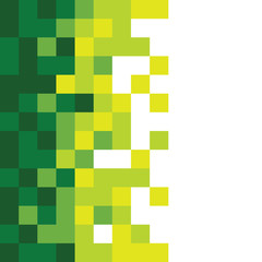 A green pixel art vector background over white