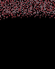 A pink pixel art pattern over a black background