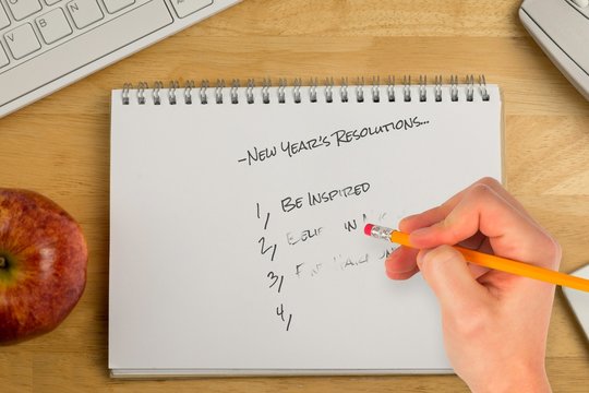 Composite image of new years resolutions