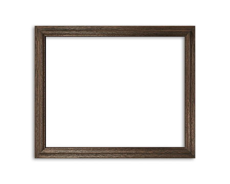 Wooden picture frame  isolated on white background