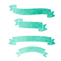 vector watercolor colorful ribbons banners