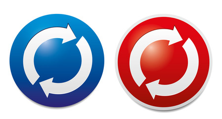 Reload glossy icons on a white background.