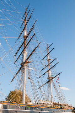 Masts Of The Tea Clipper Cutty Sark In London