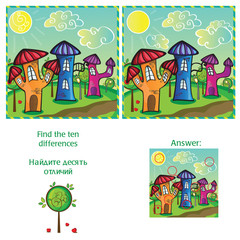 Visual Game - find 10 differences - with answer