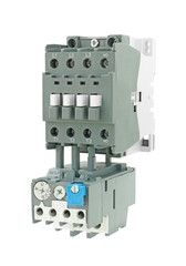 Electrical Overload and Magnetic Contactor isolated on white bac