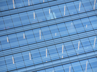 Fototapeta na wymiar Background office building with blue crystals