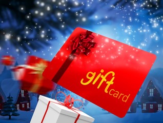 Composite image of red gift card