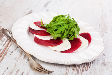 Beet with goat cheese.