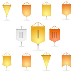 Colored icons collection of  pennant