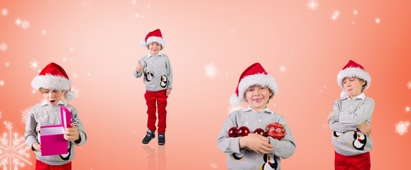 Composite image of different festive boys