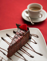 cake with espresso coffee