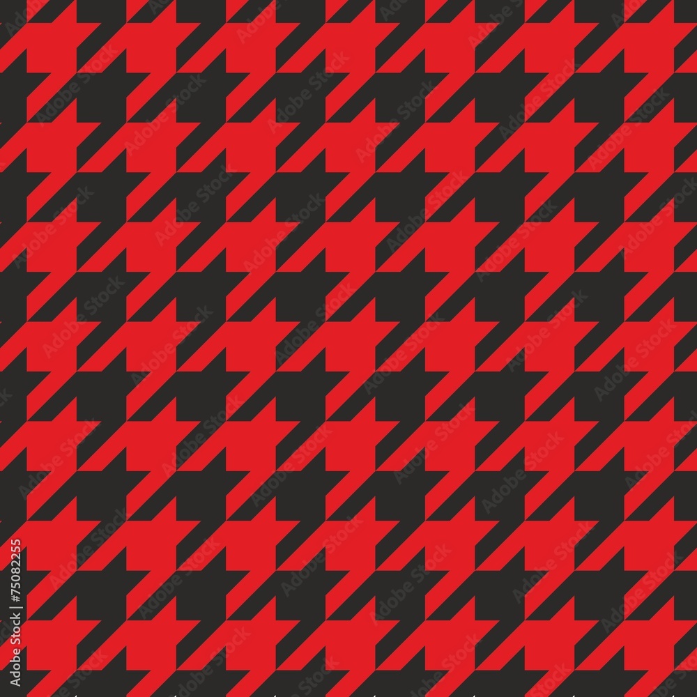 Poster houndstooth vector tile black and red pattern background