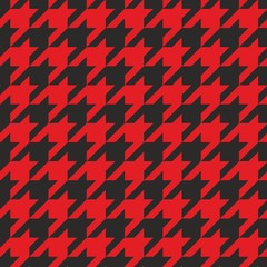 Houndstooth vector tile black and red pattern background
