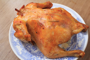 Appetizing homemade chicken with crust