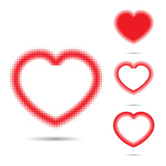 Set of abstract halftone design elements.