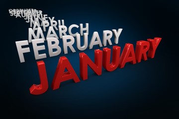 Composite image of list of months - Powered by Adobe