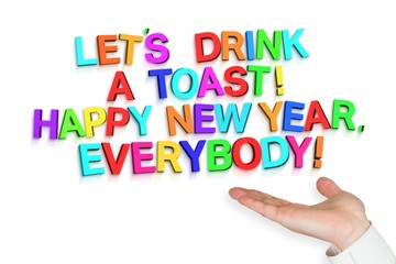 Composite image of hand presenting