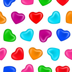 Seamless pattern with hearts