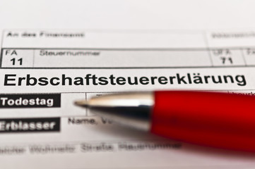 Obraz premium Erbschaftssteuer FA