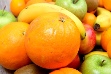 close up of various seasonal fruits