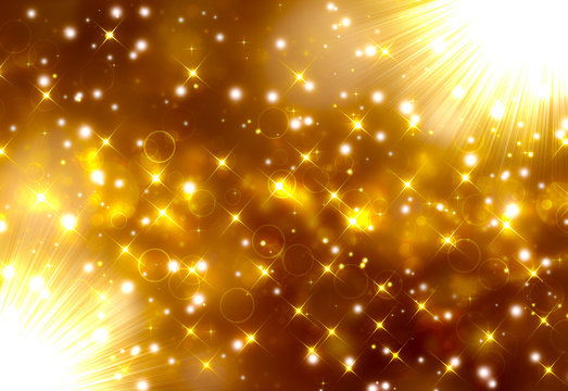 Glittery golden festive background with stars