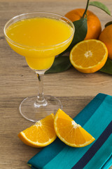 Orange juice in a margarita glass