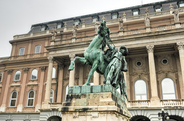 Fototapeta na wymiar Horse Wrangler, Buda Castle - Budapest, Hungary.