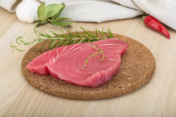 Raw tuna steak