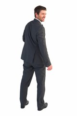 Businessman standing and smiling