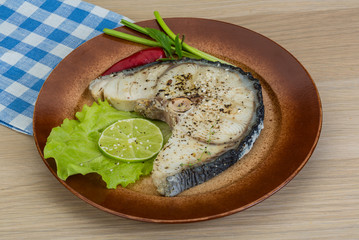 Grilled shark steak
