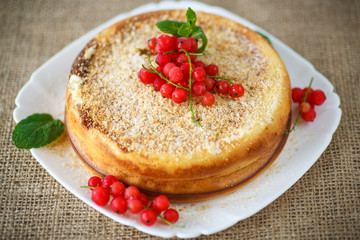 sweet curd pudding with berries