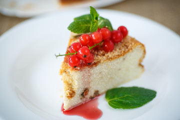 sweet curd pudding with berries