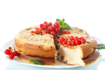 sweet curd pudding with berries