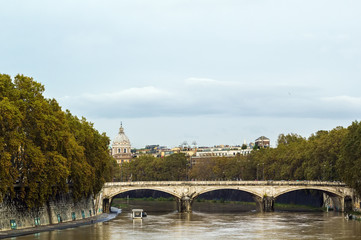 Fototapeta na wymiar view of the Tiber river, Rome