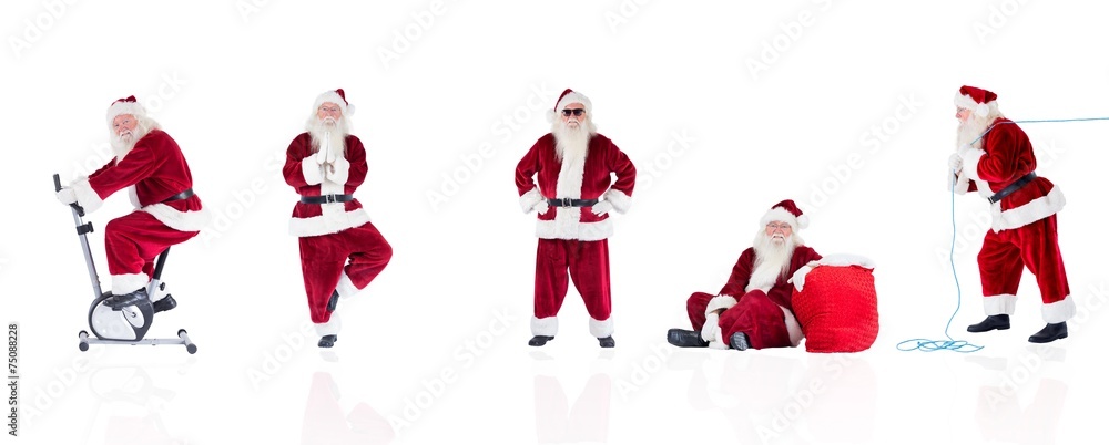 Poster composite image of different santas