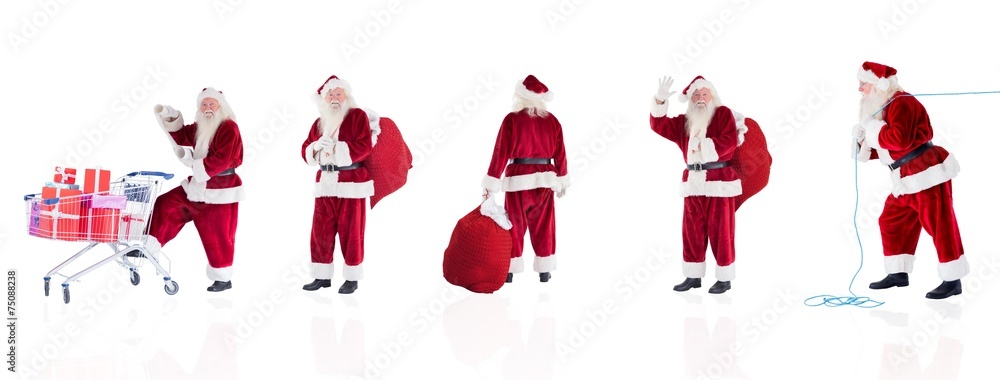 Poster composite image of different santas