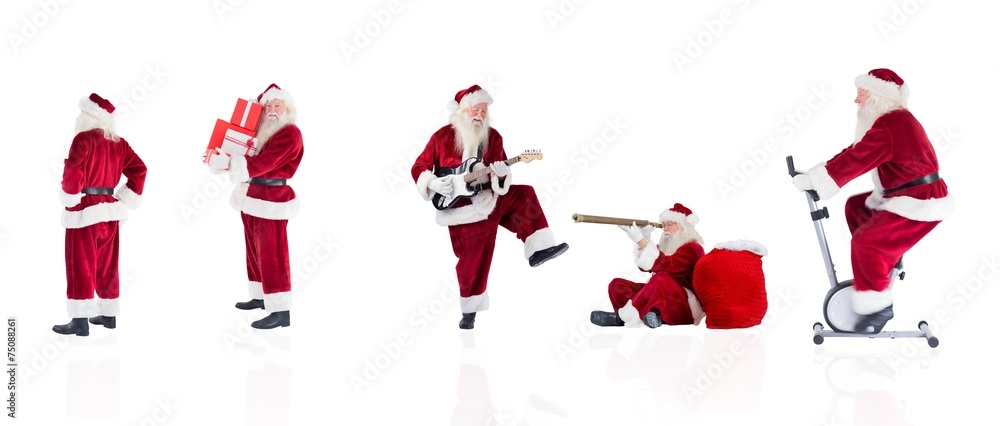 Poster composite image of different santas