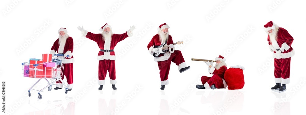 Poster composite image of different santas