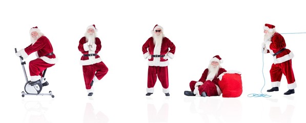 Composite image of different santas