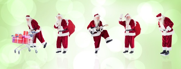 Composite image of different santas