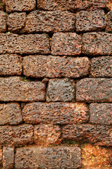 Bricks on the wall of the ancient Aguada Fort