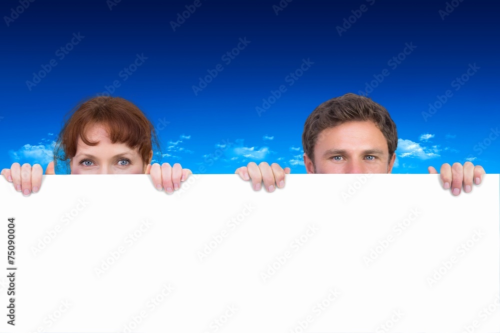 Aufkleber composite image of couple looking at the camera