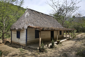 Fototapeta na wymiar Traditional house in Natural Park El Cubano. Cuba