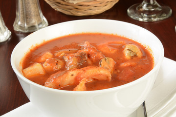 Bowl of seafood stew